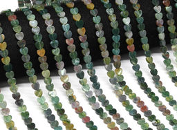 Бусины из агата индийского сердце 6*6мм, 19см, 34 бусины Радуга камня