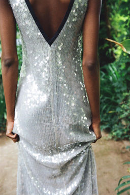 MESH DRESS WITH SEQUINS - Zara фото 3