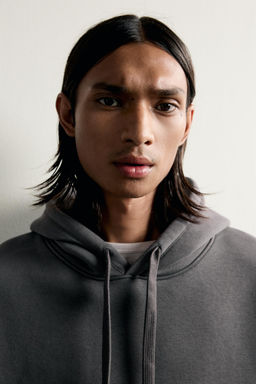 SUDADERA RELAXED FIT CAPUCHA B?SICA / Antracita oscuro - Zara фото 5