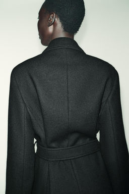 LONG WOOL COAT WITH BELT - Zara фото 17