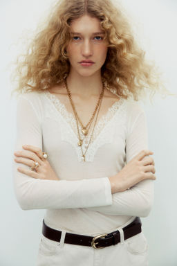 Top con ribete de encaje - H&m фото 6