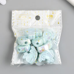 Цена за 10 шт. Бусина для творчества пластик «Кит с фонтанчиком. Перламутровый глянец», 0.8×2.6×2.2 см, МИКС