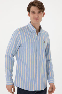 Erkek _ndigo Uzun Kollu G_mlek Sepette S_rpriz _ndirim - U.s. polo assn фото 3