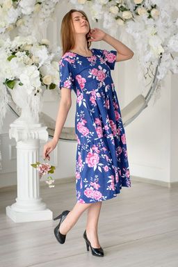 Платье женское из кулирки Зарема розовый пион - Амадэль фото 7