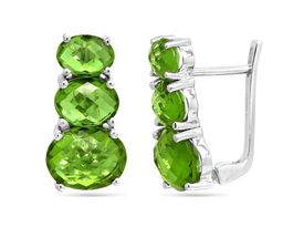 Серьги из серебра султанит, Флави
