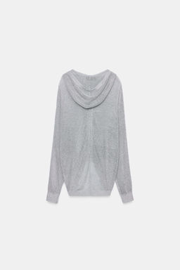 SUDADERA CAPUCHA PUNTO HILO METALIZADO / Plata - Zara фото 3