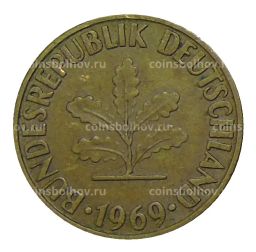 Монета 10 пфеннигов 1969 года G Германия