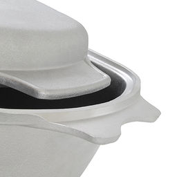 Гусятница алюминиевая 4,5л, 39х22х14,5см, литая, металлическая жаропрочная крышка-противень (Россия)