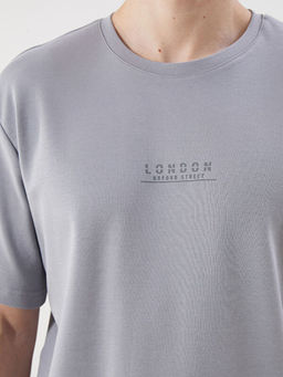 Bisiklet Yaka Bask?l? Erkek Ti??rt