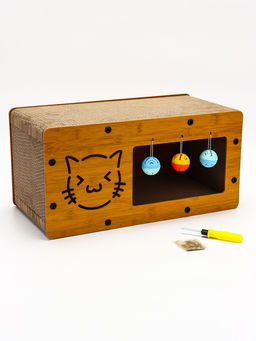 Когтеточка-лежанка Пижон из гофрокартона с кошачьей мятой КотТедж, 482424 см фото 3