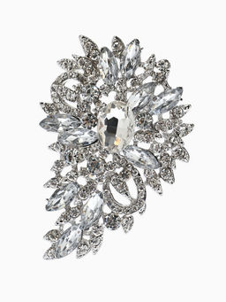 Брошь «Императрица. Льдинки в цветке», белая в серебре