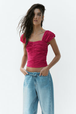 Top fruncido de algod?n - H&m фото 4