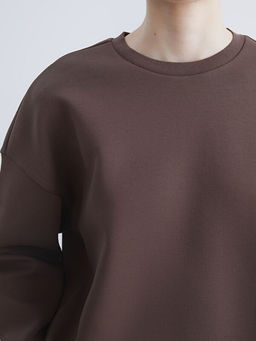 Bisiklet Yaka Oversize Kad?n Sweatshirt