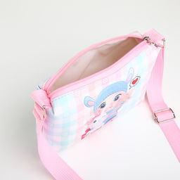 Сумка детская для девочки на молнии, голубая, розовая