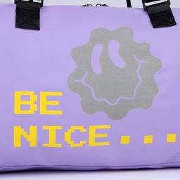 Сумка спортивная BE NICE на молнии, отдел из ПВХ, отдел для обуви, наружный карман, цвет сиреневый - Nazamok фото 4