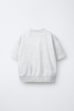 SUDADERA MANGA CORTA TEXTO RELIEVE / Gris vigor? - Zara фото 5