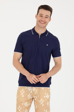 U. S. Polo Assn Мужская темно-синяя футболка с воротником-поло - U.s. polo assn фото 3