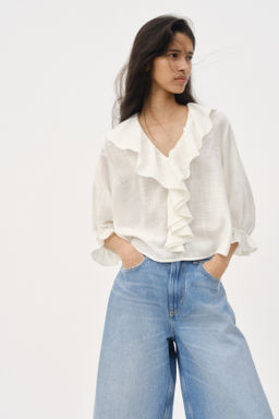 Blusa de volantes en mezcla de algod?n - H&m фото 4