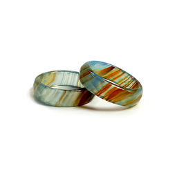 Кольцо из камня Голубой агат для привлечения счастья размеры 16-19мм