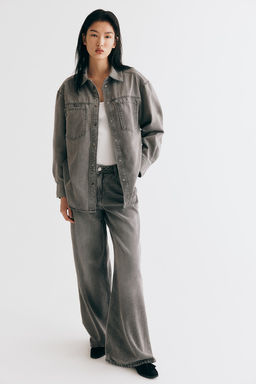 Camisa denim de corte holgado