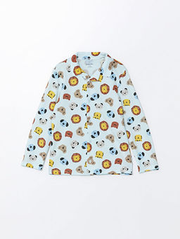 Polo Yaka Uzun Kollu Bask?l? Erkek Bebek Pijama Tak?m? - Waikiki фото 2