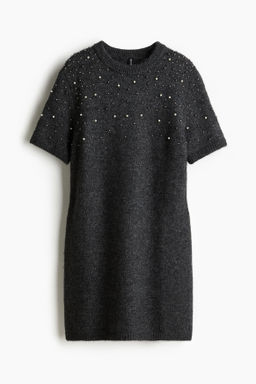 Beaded fine-knit dress - H&m фото 8