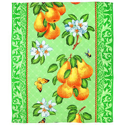 Полотенце кухонное вафельное 50х60см "Дюшес, зеленый", 176гр/м2, "Домашняя мода" (Россия)