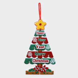 Новогоднее украшение настенное Новогодняя ёлка, подвеска, 40х22,5 см