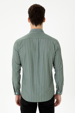 U. S. Polo Assn / Мужская рубашка цвета хаки с длинным рукавом - U.s. polo assn фото 12