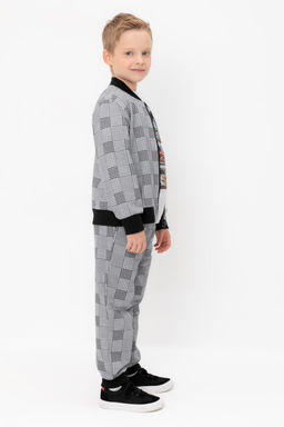 Crockid _ КР 400805/св.серый меланж,костюмная клетка к546 брюки для мал фото 2