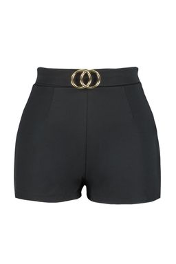 Siyah Kemerli Super Mini Dokuma Sort TWOAW21SR0078 - Trendyolmilla фото 7