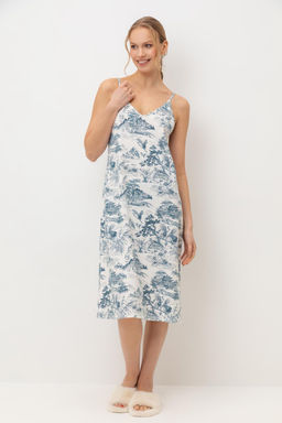 Е 10061/белая лилия,японский сад сорочка ночная жен