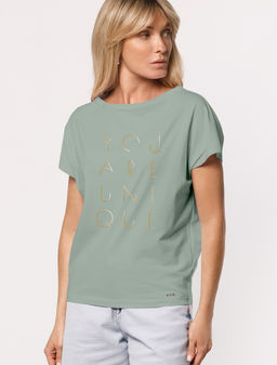 VILATTE / Футболка из хлопкового облегченного полотна с авторским принтом  фото 2