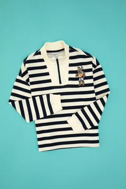 Erkek _ocuk Lacivert Yarm Fermuarl_ Sweatshirt