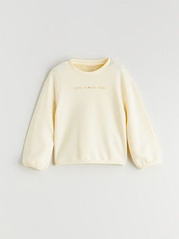 Bisiklet Yaka K?z Bebek Sweatshirt ve E?ofman Alt 2li