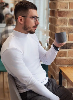 KM1857 Водолазка (хлопок) БЕЛЫЙ