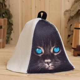 Шапка для бани Кошка принт