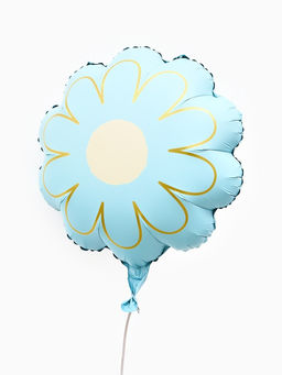 Воздушный шар фольгированный 21 Ромашка. Золотые лепестки, набор 5 шт., голубой сатин - Страна карнавалия фото 3