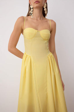 TRENDYOLMILLA Siyah A-Kesim Poplin Dokuma Midi S?k Elbise TPRSS24EL00294 фото 16