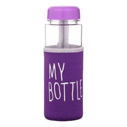 Бутылка для воды My bottle, 500 мл, 19.5×6 см, чехол в комплекте, фиолетовая