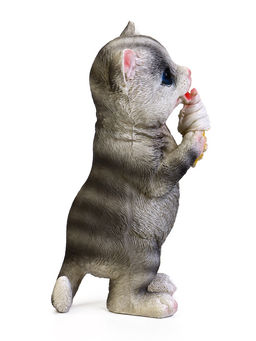 Садовая фигура из полистоуна «Котёнок с мороженым», 19×11×7 см