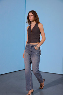Limited Edition Mavi DOKUMLU Tas Detayl? Yuksek Bel Baggy Jeans TWOSS26JE00243 - Trendyolmilla фото 3
