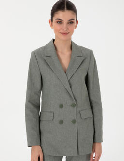 Haki Slim Fit Keten Kar___ml_ Ceket - Pierre cardin фото 3