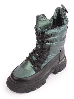 02-FAR137-3Z GREEN/BLACK Дутики женские (искусственная кожа, плащевая ткань, шерсть) - Фабричный китай фото 5