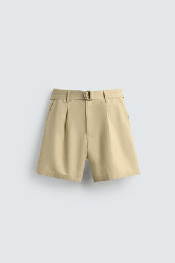 COTTON-LINEN BERMUDA SHORTS WITH BELT - Zara фото 6