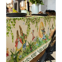 Скатерть «Этель. Акварельные зайцы», 110×147 см, 100% хлопок, саржа 190 г/м²