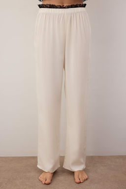 Ekru Duz Shally Dokuma Pijama Tak?m? THMAW26PT00198 - Trendyolmilla фото 3