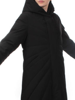 H265 BLACK Пальто зимнее облегченное женское (150 гр. холлофайбер)