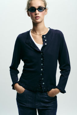 RUFFLE TRIM CARDIGAN - Zara фото 2