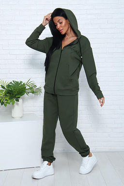 Костюм с брюками, футер с лайкрой 2-х нитка (00907, хаки)